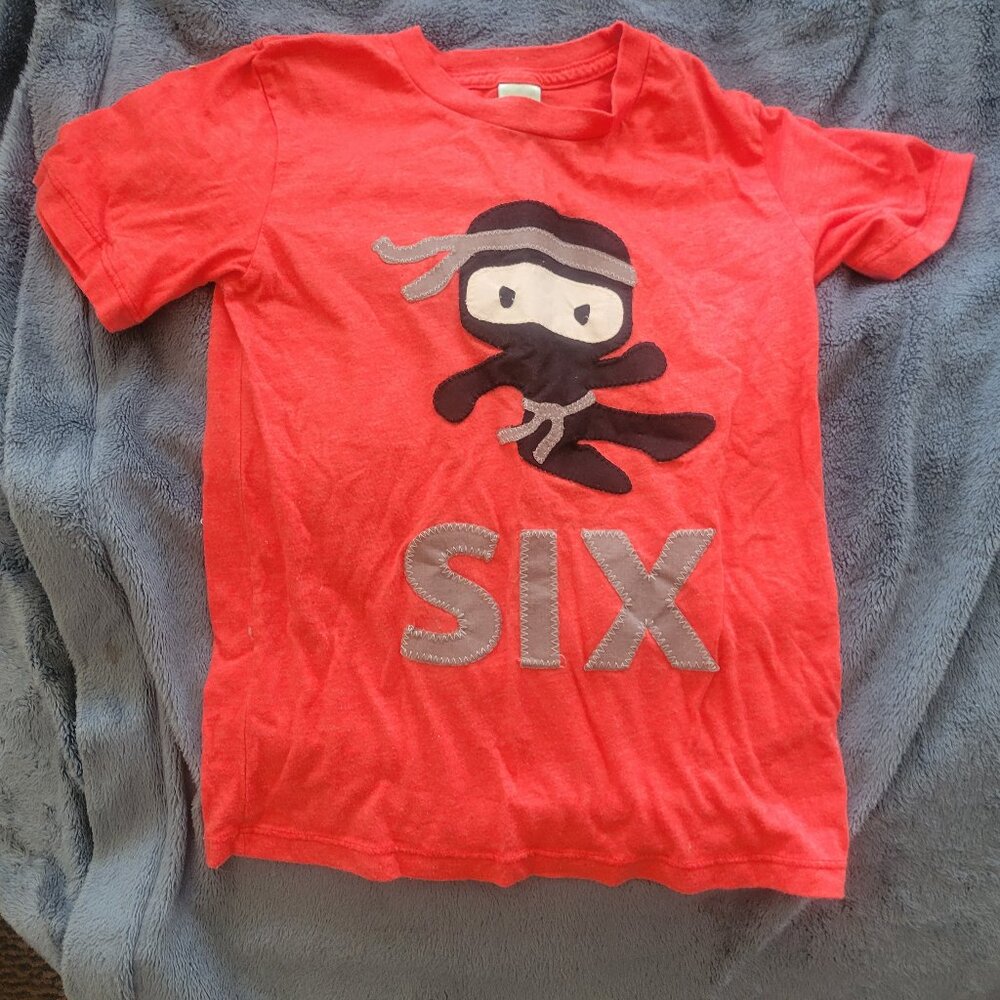 Ninja Kids Birthday Shirt Age Six Size 6